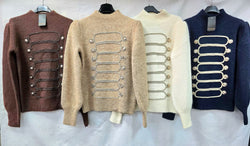 Royal Military Gold Button Wool Blend Knit