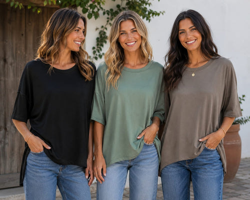 Crew Neck Sateen Top