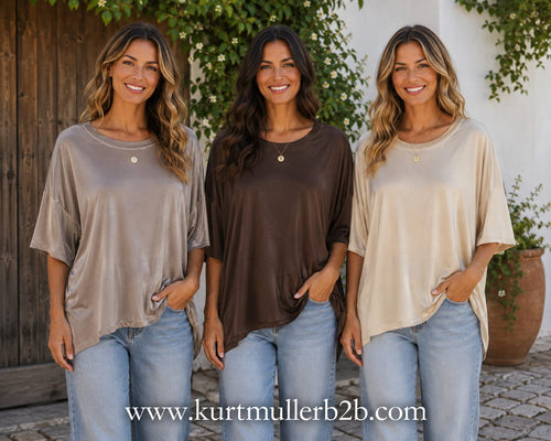 Crew Neck Sateen Top