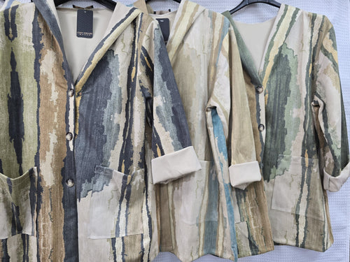 Suedette Printed Hooded Jacket