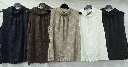 Lace Velvet Jersey Collar Back Top