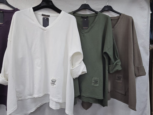 Natural Cotton V Soft  Hi low Tunic Top