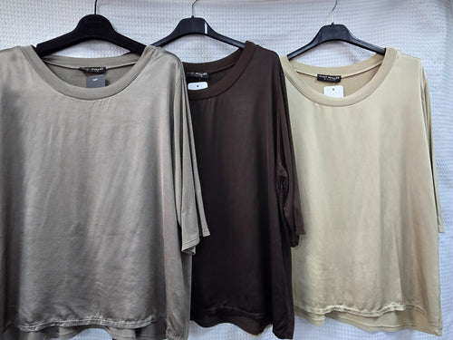 Crew Neck Sateen Top