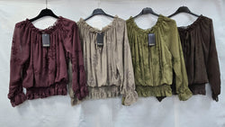 Jacquard Embroidery Bardot Top