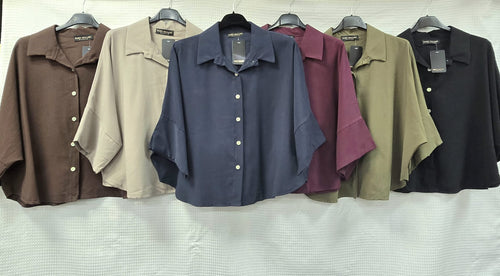 Polynosic Oversized Collar Shirt