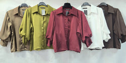 PRE ORDER Sateen Puff Sleeve Shirt