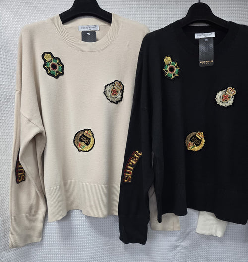 Embroidery Badge Soft Knit Jumper