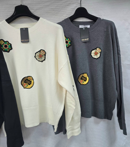 Embroidery Badge Soft Knit Jumper