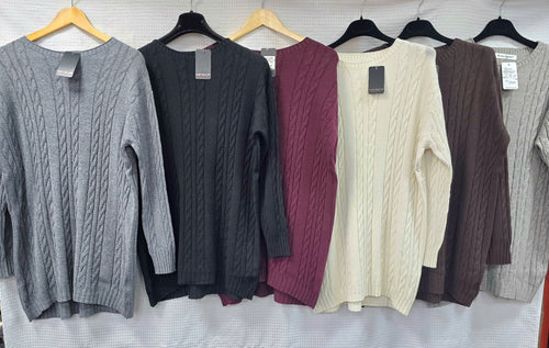 Crew Neck Cable Knit Jumper