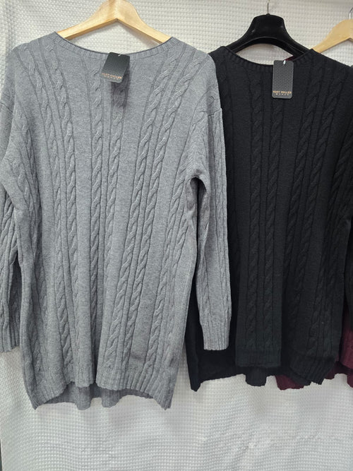 Crew Neck Cable Knit Jumper