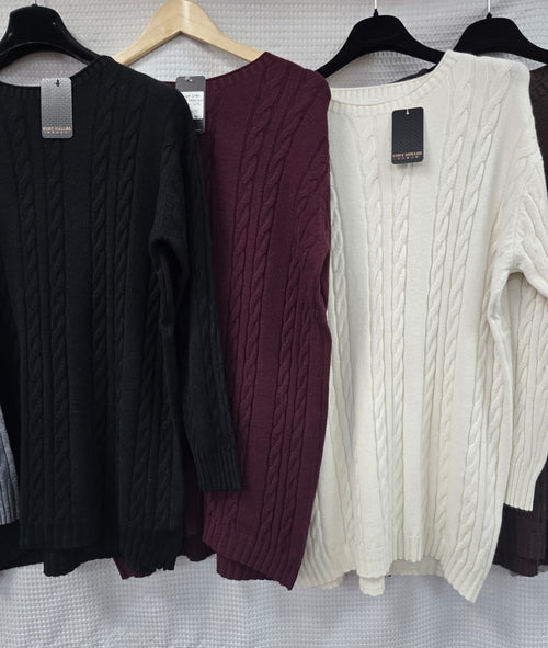 Crew Neck Cable Knit Jumper