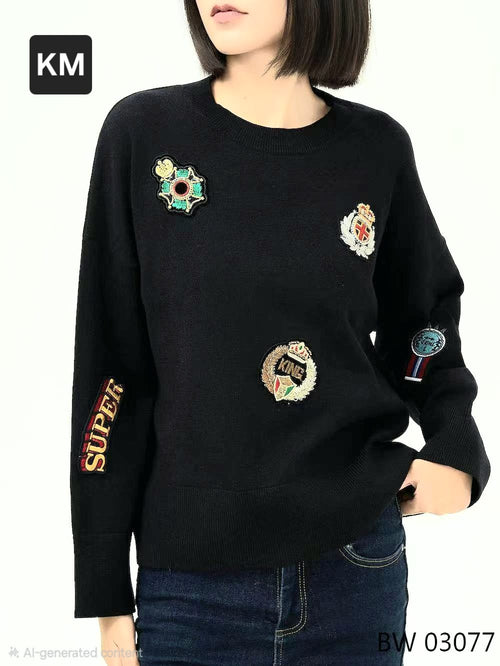 Embroidery Badge Soft Knit Jumper