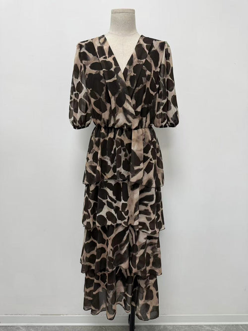 Short Sleeve Lola Crossover Layered Dress