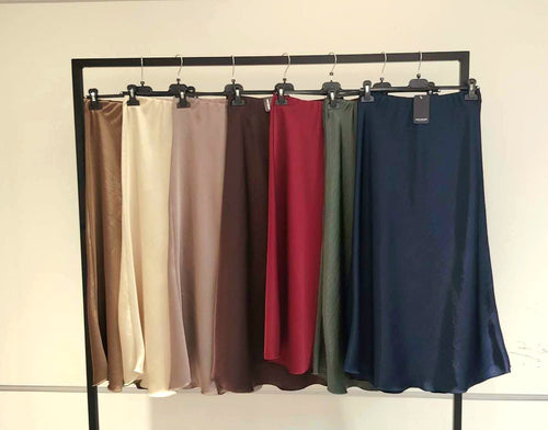A Line Sateen Skirt