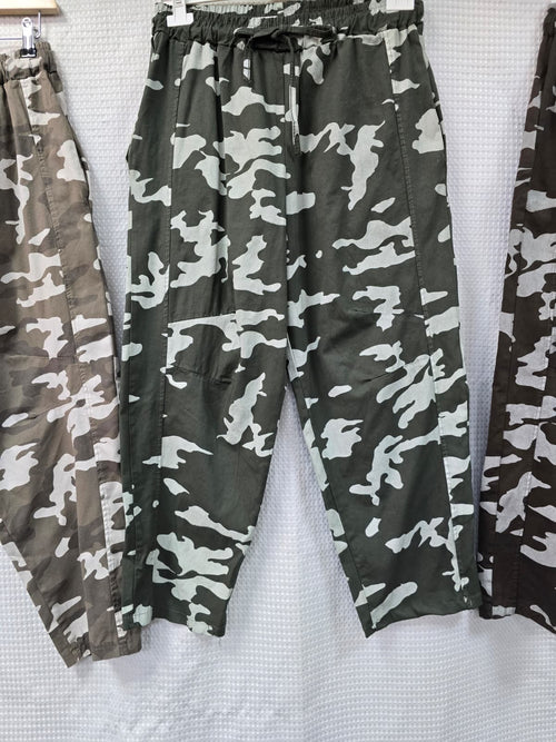 Barrel Camoflauge Cotton Trousers