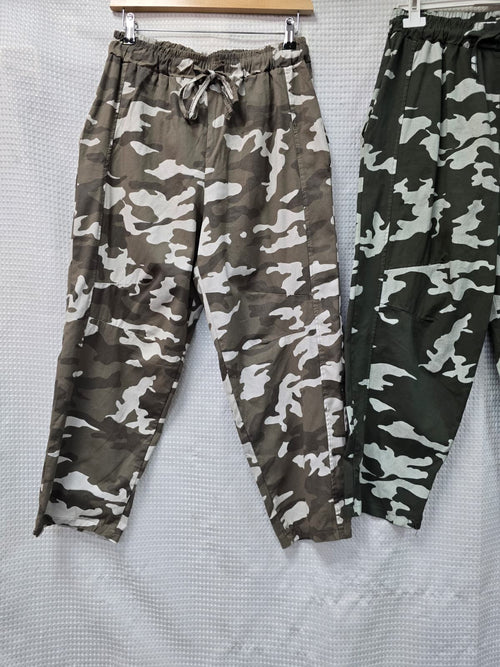 Barrel Camoflauge Cotton Trousers