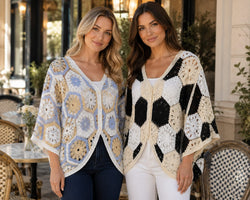 Pure Cotton Curved Hem Contrast Cardigan