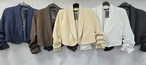 Short Rouched Bolero Cropped Blazer