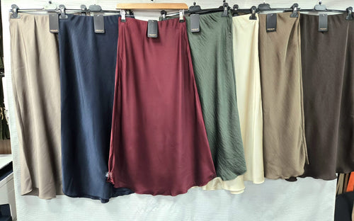 A Line Sateen Skirt