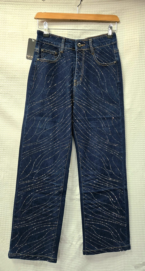 Sparkle Front Wide Leg Voggo Jean