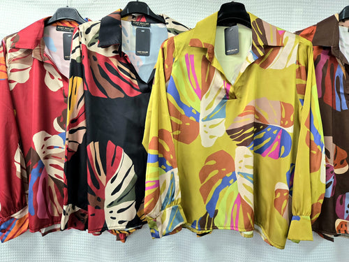 Palms Satin Blouse