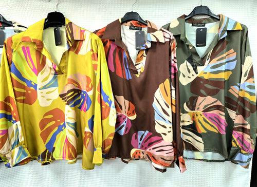 Palms Satin Blouse
