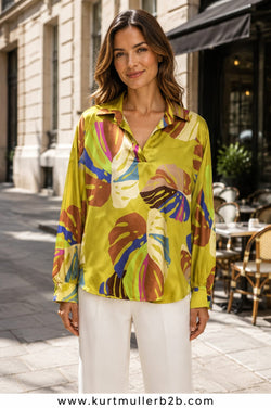 Palms Satin Blouse