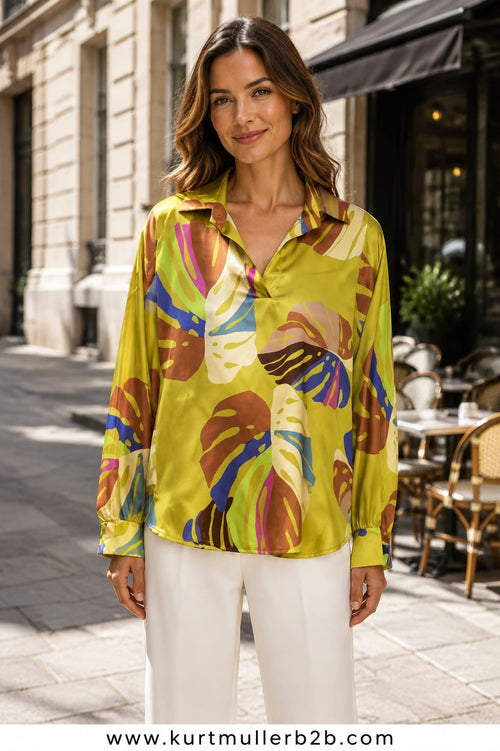Palms Satin Blouse