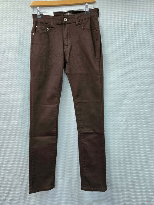 Chocolate Brown Push Up Slim Fit Voggo Denim Jeans