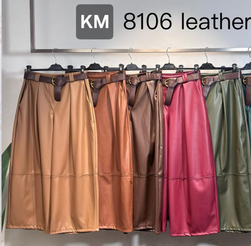 Barrell Leg Soft PU Leather Look Trousers