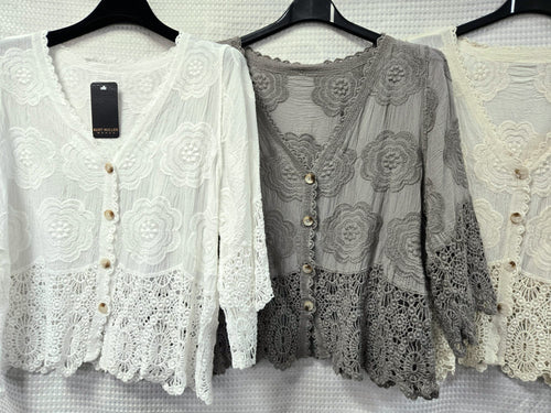 Daisy Lace Crochet cotton Cardigan
