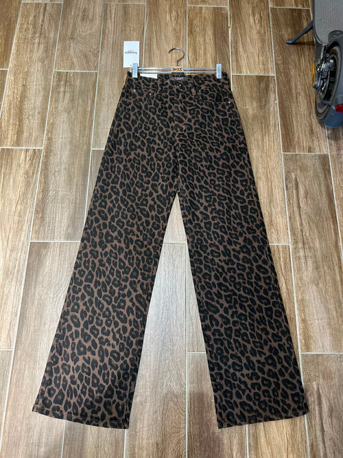 Wide Leg Chocolate Animal Voggo Denim Jeans