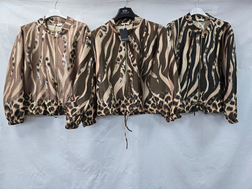 Contrast Wave Suedette Bomber Jacket