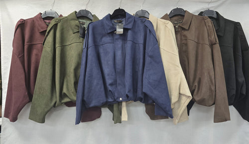 Soft Suedette Zip Bomber Jacket