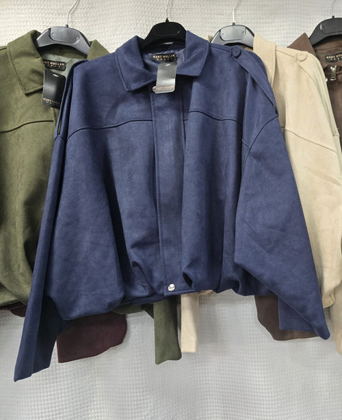 Soft Suedette Zip Bomber Jacket