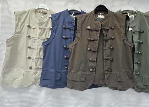 Military Cotton Waistcoat Gilet