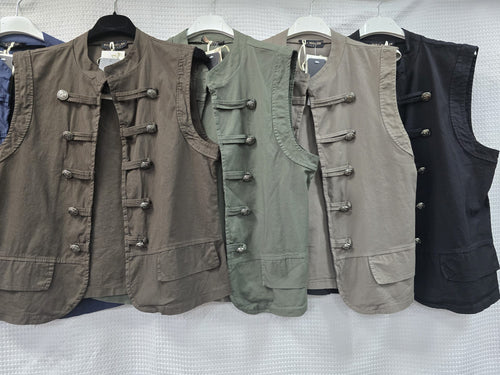 Military Cotton Waistcoat Gilet
