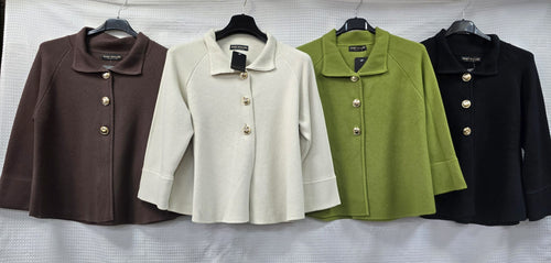 Gold Button Knitted Cape Cardigan