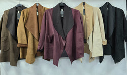 Suedette Contrast  Waterfall Jacket