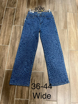 Leopard Denim Wide Leg Voggo Jeans