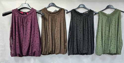Textured Dotty Halter Neck Top