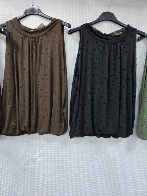 Textured Dotty Halter Neck Top
