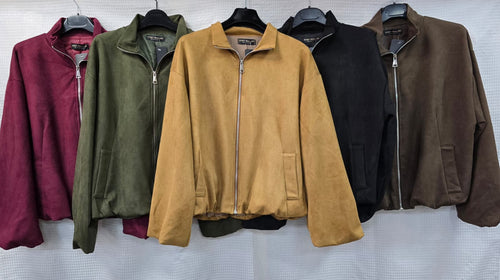 Suedette Zip Blouson Jacket