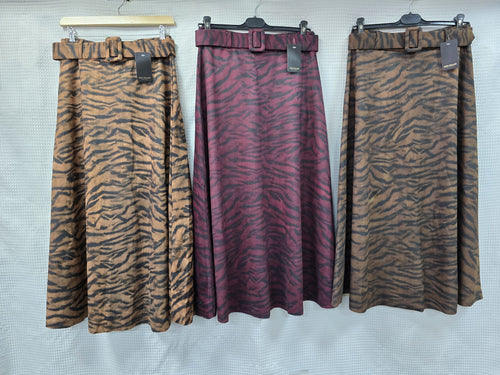 Zebra Soft Suedette A-Line Skirt