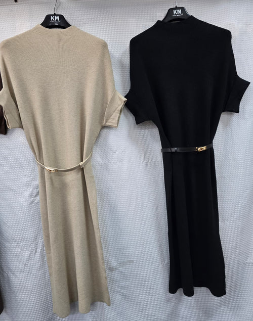 Belted Knitted Maxi Dress