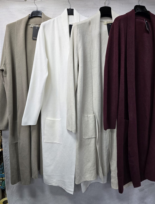Maxi 2 pocket Shawl Collar Cardigan