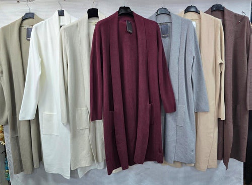 Maxi 2 pocket Shawl Collar Cardigan