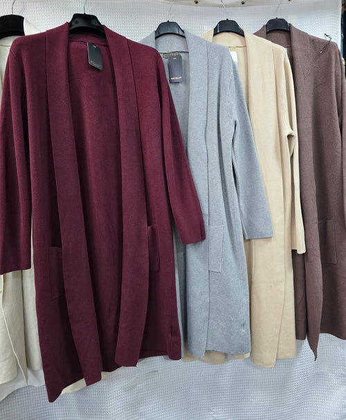 Maxi 2 pocket Shawl Collar Cardigan