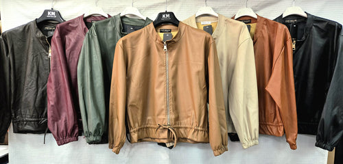 Vegan Leather Blouson Zip Jacket