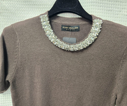 Crystal Neck Soft touch knit